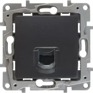 Розетка компьютерная 1xRJ45 Cat.5 Legrand ETIKA, антрацит, 672641
