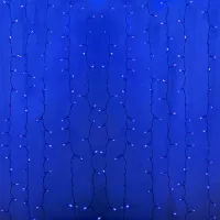 Гирлянда Светодиодный Дождь 2x6м 1500LED синий IP44 постоянное свечение, прозрачный провод, 230В