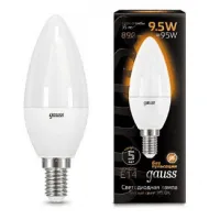 Лампа светодиодная Gauss свеча E14 9.5W 3000К, 103101110