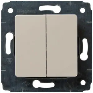 Выключатель 2-клавишный Legrand CARIVA, скрытый монтаж, слоновая кость, 773758