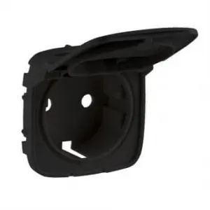 Накладка на розетку Legrand VALENA ALLURE, с заземлением, с крышкой, антрацит, 754848