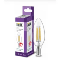 Лампа филаментная светодиодная IEK свеча C35 7Вт 230В 4000К E14, LLF-C35-7-230-40-E14-CL