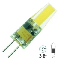 Лампа светодиодная LED капсула Foton 3W 4200K 12V G4 210lm, 607072