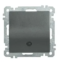 Выключатель 1-клавишный IEK BOLERO, с подсветкой, скрытый монтаж, антрацит, EVB11-K95-10