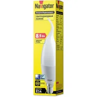 Лампа светодиодная Navigator свеча на ветру NLL-FC37-8.5-230-6.5K-E14-FR, 61332