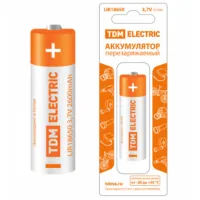 TDM LIR18650 3,7 В 2600 мА*ч  Li-Ion, с защитой, BP-1, SQ1702-0088