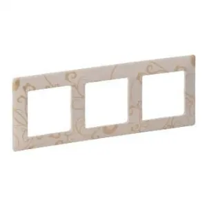 Рамка 3 поста Legrand VALENA LIFE, ампир бежевый, 754113