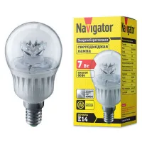 Лампа светодиодная Navigator G45 (Шар) NLL-G45-7-230-4K-E14-CL, 61594