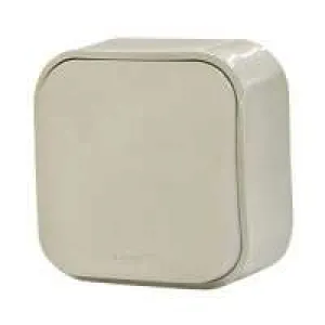 Выключатель 1-клавишный кнопочный Legrand QUTEO, открытый монтаж, слоновая кость, 782235