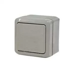 Выключатель 1-клавишный кнопочный Legrand QUTEO, открытый монтаж, серый, 782335