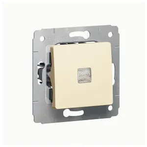 Выключатель 1-клавишный Legrand CARIVA, с подсветкой, скрытый монтаж, слоновая кость, 773710