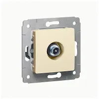 Розетка TV Legrand CARIVA, одиночная, скрытый монтаж, слоновая кость, 773778