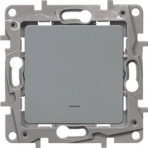 Выключатель 1-клавишный Legrand ETIKA, с подсветкой, скрытый монтаж, алюминий, 672403