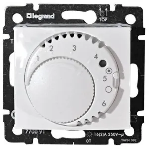 Термостат для теплого пола Legrand VALENA CLASSIC, с датчиком, белый, 770091