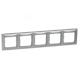 Рамка 5 постов Legrand VALENA CLASSIC, алюминий, 770155