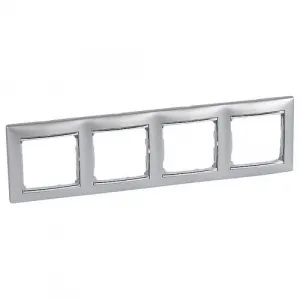 Рамка 4 поста Legrand VALENA CLASSIC, алюминий, 770354