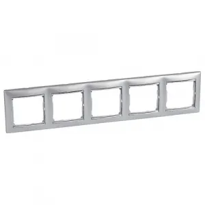 Рамка 5 постов Legrand VALENA CLASSIC, алюминий, 770355