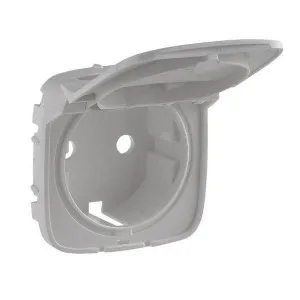 Накладка на розетку Legrand VALENA ALLURE, с заземлением, с крышкой, алюминий, 754847