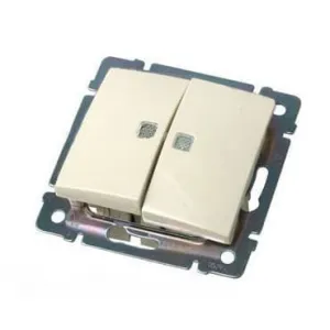 Переключатель 2-клавишный Legrand VALENA CLASSIC, с подсветкой, скрытый монтаж, слоновая кость, 774112