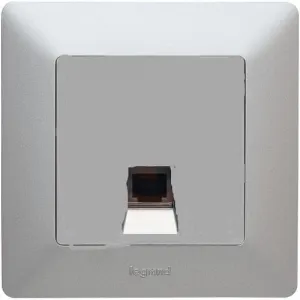 Розетка телефонная RJ11 Legrand VALENA LIFE, алюминий, 753638